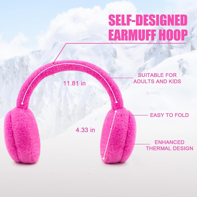 YATANAM Women Ear Muffs Winter Girls White Earmuffs Fuzzy Kids Black Ear Muff Cute Fluffy Ear Warmers Foldable Ear Covers Boy - Image 4